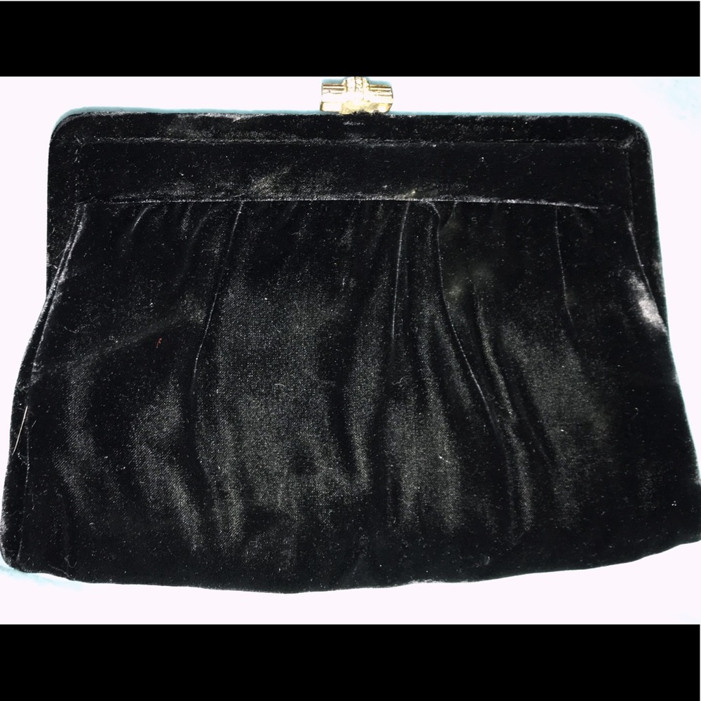Vintage Black Velvet DORSET REX Evening Bag